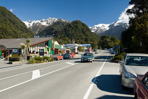Franz Josef township West Coast New Zealand