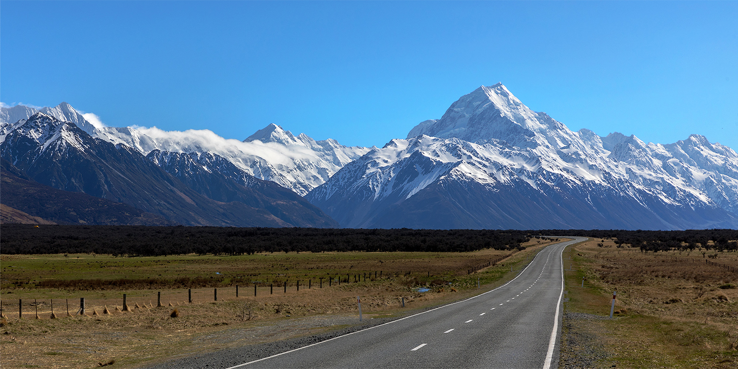 Road to Aorangi Mt Cook South Island New Zealand