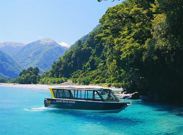 Haast Rover safari boat on the river