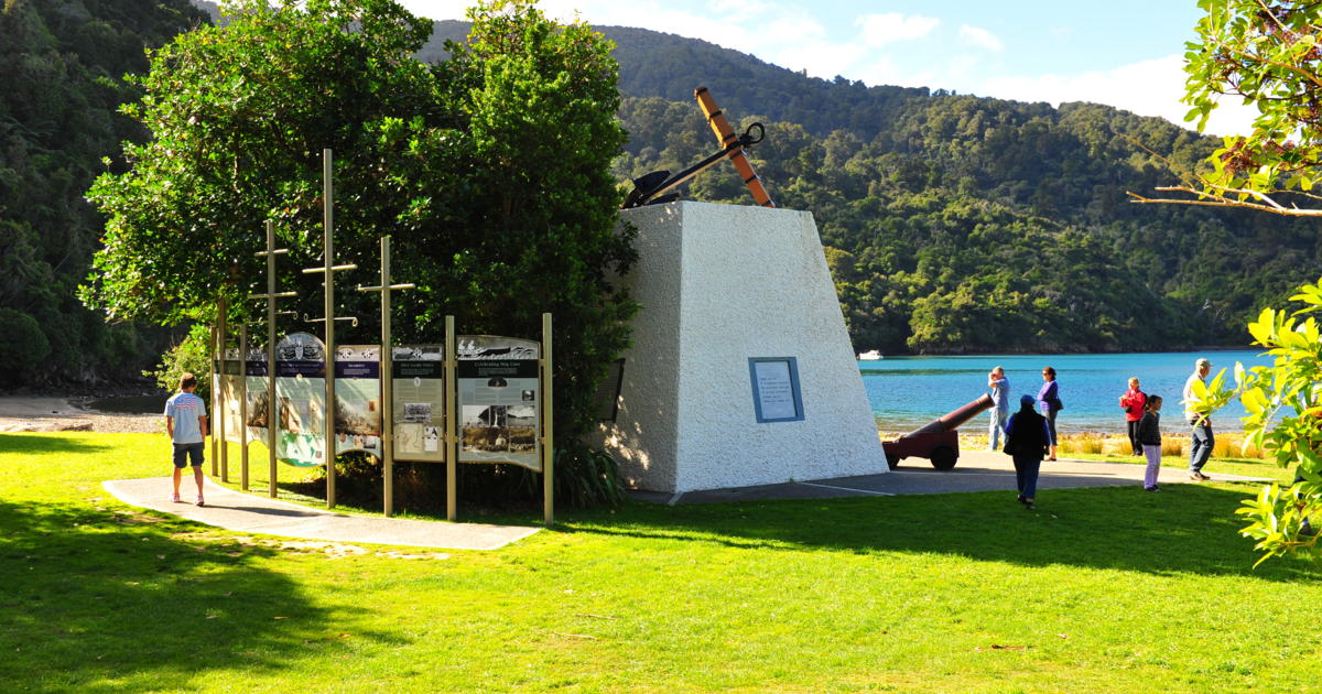 Captain Cook Memorial, Ship Cove, marlborough NZ